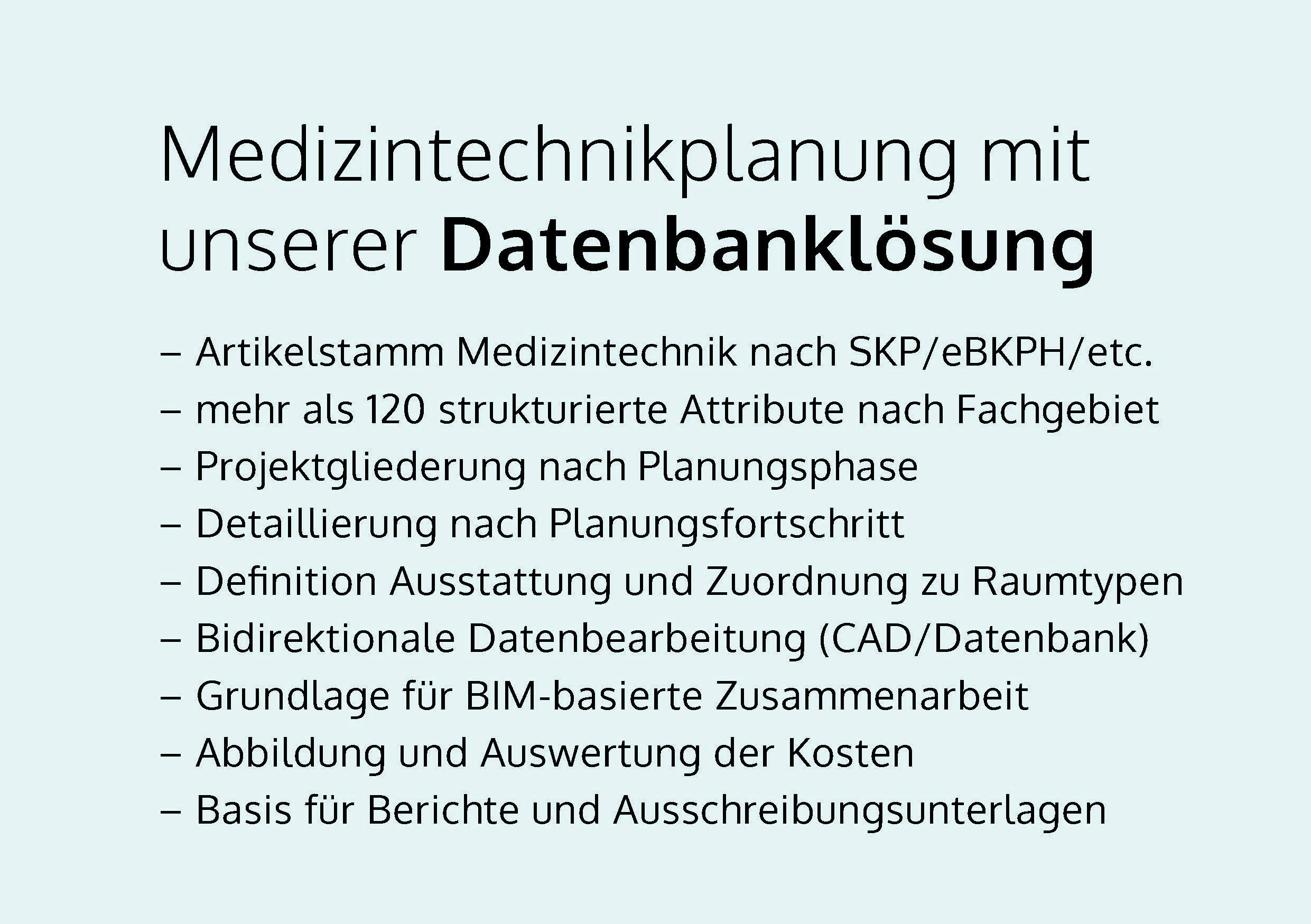 Datenbank Medizintechnik